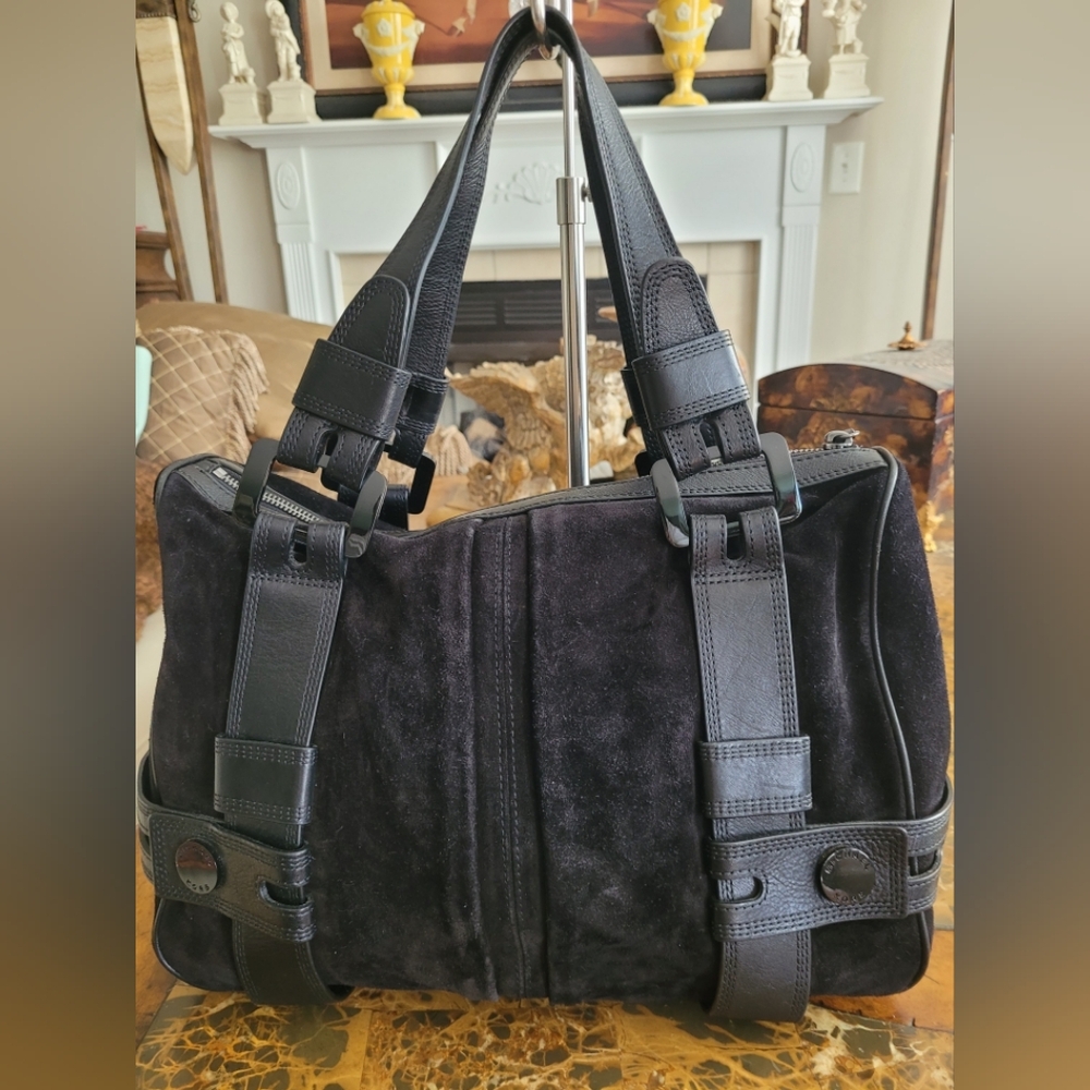Michael Kors Suede Black Leather Bag - Picture 3 of 11